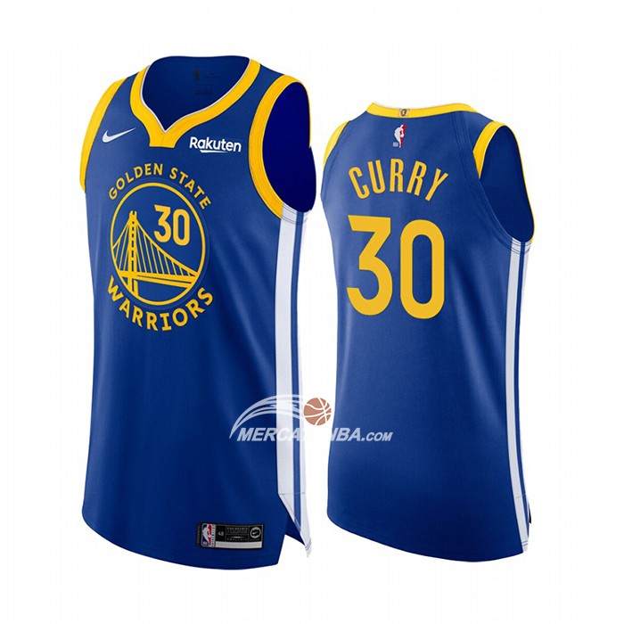 Maglia Golden State Warriors Stephen Curry NO 30 Icon Autentico Blu